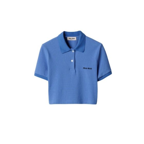 MIU MIU Cotton piqué polo shirt