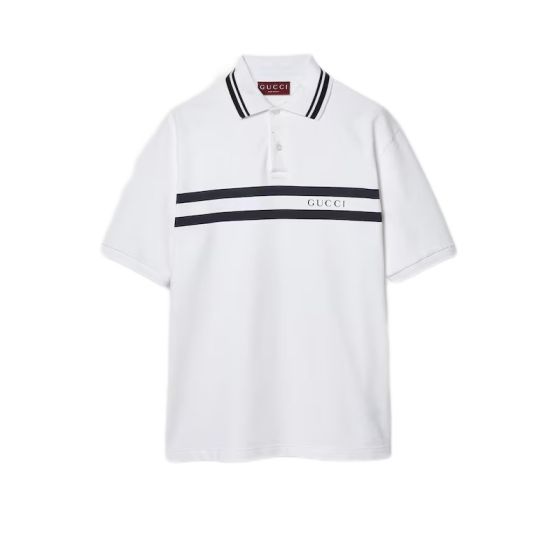 Gucci Cotton polo shirt with Gucci print
