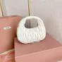 MIU MIU Wander matelassé nappa leather hobo mini-bag