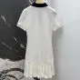 MIU MIU Pleated cotton piqué mini-dress