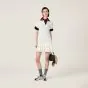 MIU MIU Pleated cotton piqué mini-dress