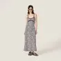 MIU MIU Long floral print crepe de chine dress