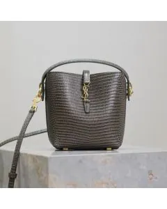 YSL LE 37 mini in shiny lizard