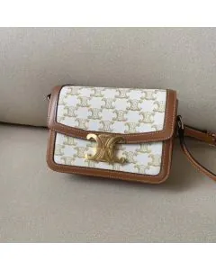 Celine TEEN TRIOMPHE BAG IN TRIOMPHE CANVAS AND CALFSKIN