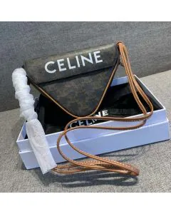 triangle bag in Triomphe Canvas with Celine print