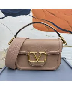 VALENTINO GARAVANI ALLTIME GRAINY CALFSKIN SHOULDER BAG