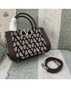 Valentino SMALL VLOGO SIGNATURE TOILE ICONOGRAPHE HANDBAG