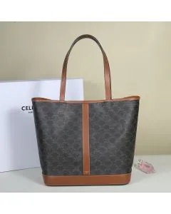 Celine MEDIUM CABAS IN TRIOMPHE CANVAS AND CALFSKIN
