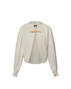 LV Cable Knit Strap Cardigan