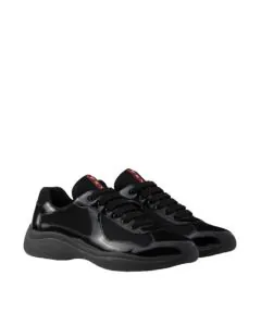 Patent leather and technical fabric Prada America's Cup sneakers