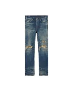 Celine kurt jeans in destroyed blue marble denim