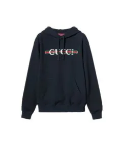 Gucci Printed cotton jersey hooded sweatshirt
