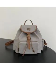 MIU MIU Canvas and leather backpack