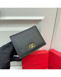Valentino VLOGO SIGNATURE GRAINY CALFSKIN WALLET