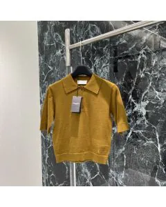 YSL POLO SHIRT CASSANDRE IN CASHMERE,WOOL, AND SILK