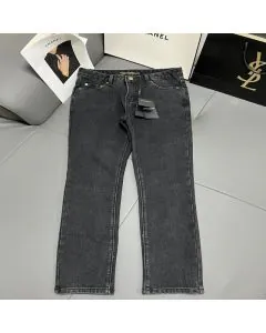 YSL V-WAIST LONG BAGGY JEANS IN 9O'S BLACK DENIM