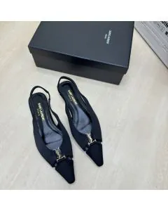 YSL BABYLONE slingback flats in satin crepe