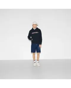 Gucci Printed cotton jersey hooded sweatshirt