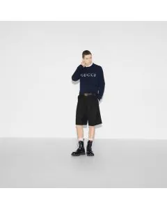 Wool sweater with Gucci intarsia