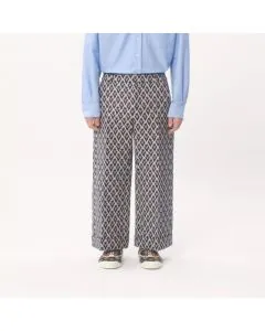 Valentino WOOL PANTS WITH CUFFS WITH TOUTE LA V JACQUARD PATTERN