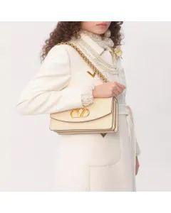 VALENTINO GARAVANI VAIN SHOULDER BAG IN SHINY CALFSKIN