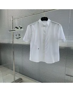 Dior Short-Sleeved Shirt with Black Bee Embroidery