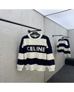 celine oversized sweater in striped cotton