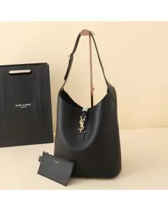 YSL LE 5 À 7 hobo in grained leather