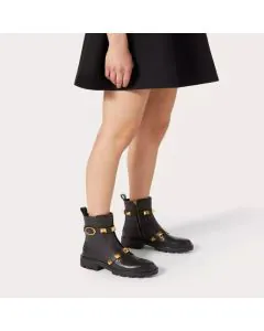 Valentino ROMAN STUD CALFSKIN COMBAT BOOT