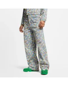 LV Damier Denim Wide-Leg Pants