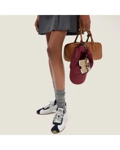 MIU MIU Plume nappa leather and suede sneakers