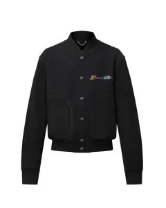 LV Leather Mix Varsity Blouson