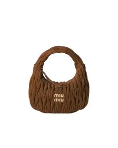 MIU MIU Wander matelassé suede bag