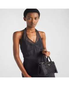 Prada Galleria satin mini-bag with crystals
