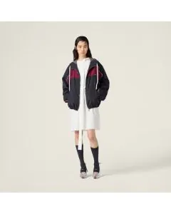 MIU MIU Technical silk zipper blouson jacket