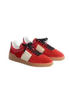 Valentino UPVILLAGE LOW TOP SNEAKER IN SPLIT LEATHER AND CALFSKIN NAPPA LEATHER