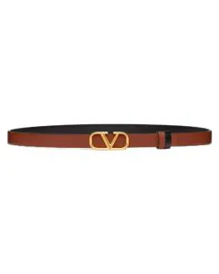 Valentino REVERSIBLE VLOGO SIGNATURE BELT IN GLOSSY CALFSKIN 
