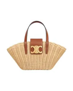 Celine TEEN COUFFIN IN WICKER AND NATURAL CALFSKIN