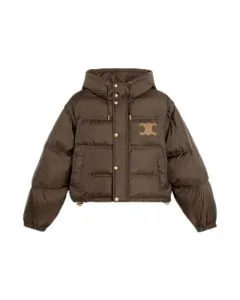 Celine Triomphe cropped down jacket in lightweight nylon