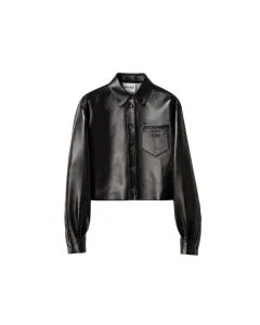 MIU MIU Plongé nappa leather shirt