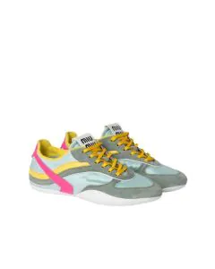 MIU MIU Gymnasium technical fabric and suede sneakers
