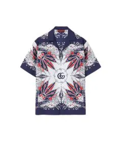 Gucci Double G bandana print cotton shirt