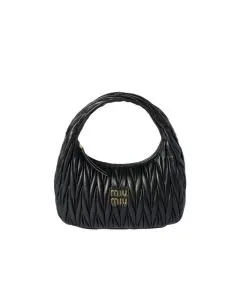 MIU MIU Wander matelassé nappa leather hobo bag