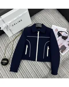 Celine chelsea blouson jacket in gauffered double wool