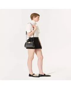 VALENTINO GARAVANI ROCKSTUD SMALL HANDBAG IN GRAINY CALFSKIN