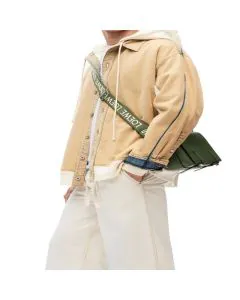 LOEWE XS Military messenger bag in supple smooth calfskin and jacquard