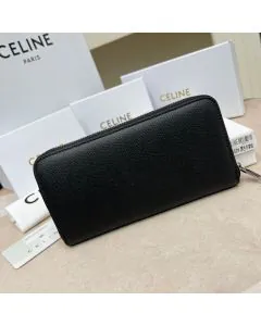 Celine Large zipped wallet in Grained calfskin