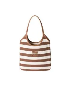 MIU MIU IVY canvas and leather tote bag
