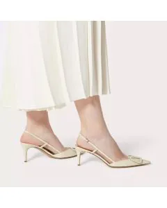 Valentino VLOGO SIGNATURE PATENT LEATHER SLINGBACK PUMP 