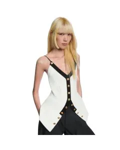LV Buttoned Peplum Top 